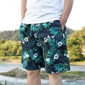 Quick Dry Swim Shorts Men Boys Boardshorts Swimming Trunks Sportswear Loose Sports Summer Print Five Point Pants Fitness Shorts 1