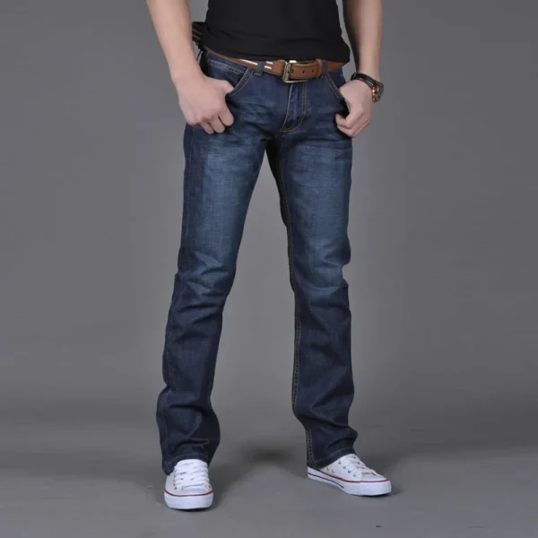 Men Business Jeans Classic Spring Autumn Male Cotton Straight Stretch Brand Denim Pants Summer Overalls Slim Fit Trousers 5