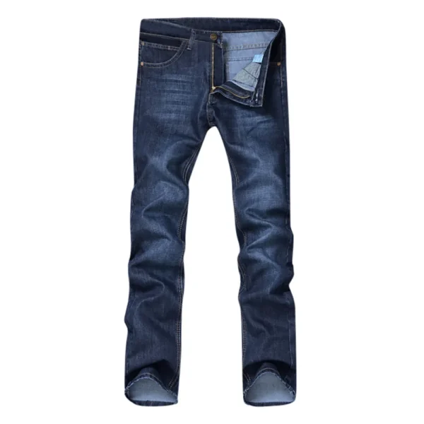 Men Business Jeans Classic Spring Autumn Male Cotton Straight Stretch Brand Denim Pants Summer Overalls Slim Fit Trousers 2