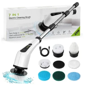 7 In 1 Electric Cleaning Brush Window Wall Cleaner Electric Turbo Scrub Brush Rotating Scrubber Kitchen Bathroom Cleaning Tools 1