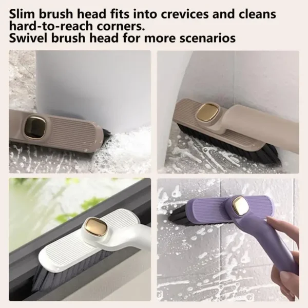 Multifunctional rotatable crevice cleaning brush Stiff bristle 2-in-1 bathroom tile crevice brush Home cleaning accessories 2