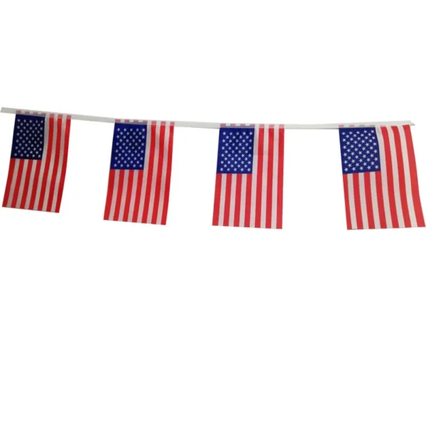 ZXZ USA bunting flag14cmx21cm 20pcs/set American Flag String America USA Bunting Banner small US string flags home decor banner 6