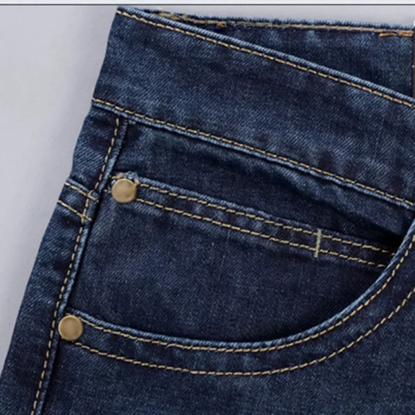 Men Business Jeans Classic Spring Autumn Male Cotton Straight Stretch Brand Denim Pants Summer Overalls Slim Fit Trousers 6