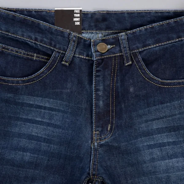 Men Business Jeans Classic Spring Autumn Male Cotton Straight Stretch Brand Denim Pants Summer Overalls Slim Fit Trousers 3
